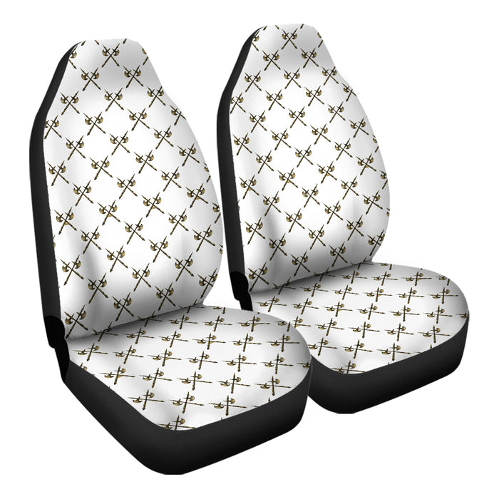 Heraldic Gold Pattern Axes Car Seat Covers - One size