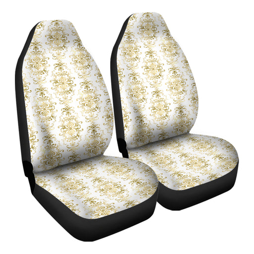 Heraldic Gold Pattern Damask Car Seat Covers - One size