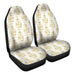 Heraldic Gold Pattern Damask Car Seat Covers - One size