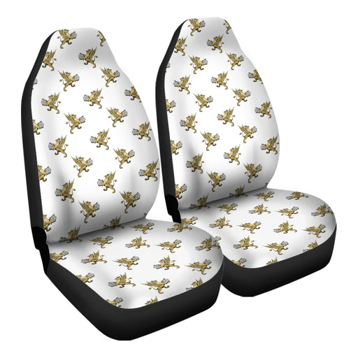 Heraldic Gold Pattern Griffin With Jewel Car Seat Covers - One size