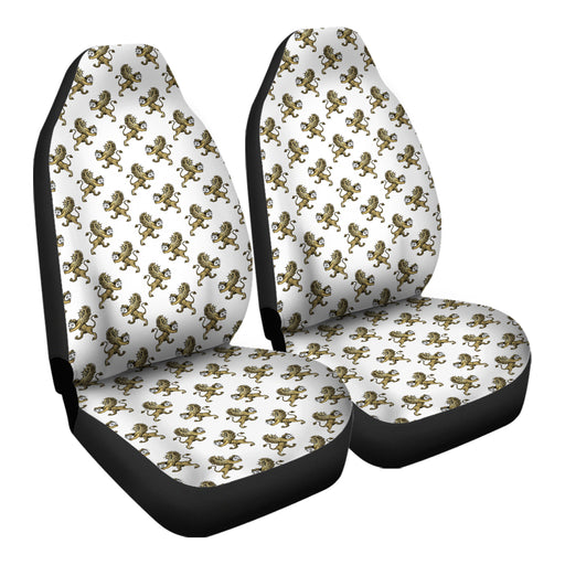 Heraldic Gold Pattern Lions With Jewels Car Seat Covers - One size