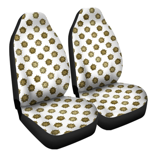 Heraldic Gold Pattern Roses Car Seat Covers - One size