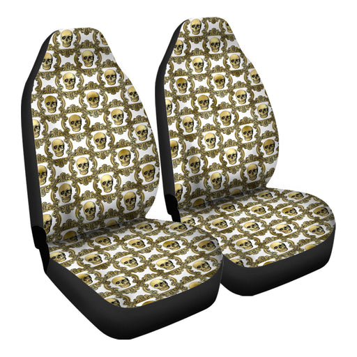 Heraldic Gold Pattern Skulls Car Seat Covers - One size