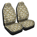 Heraldic Gold Pattern Skulls Car Seat Covers - One size