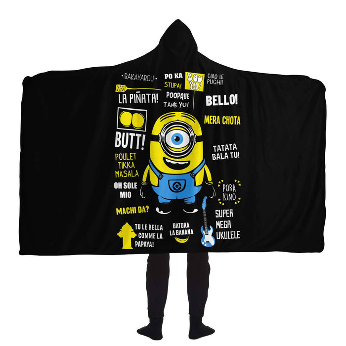 Minion Famous Quotes Hooded Blanket