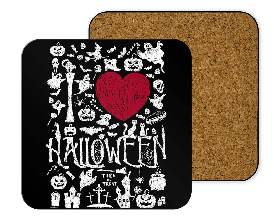 I Love Halloween Coasters