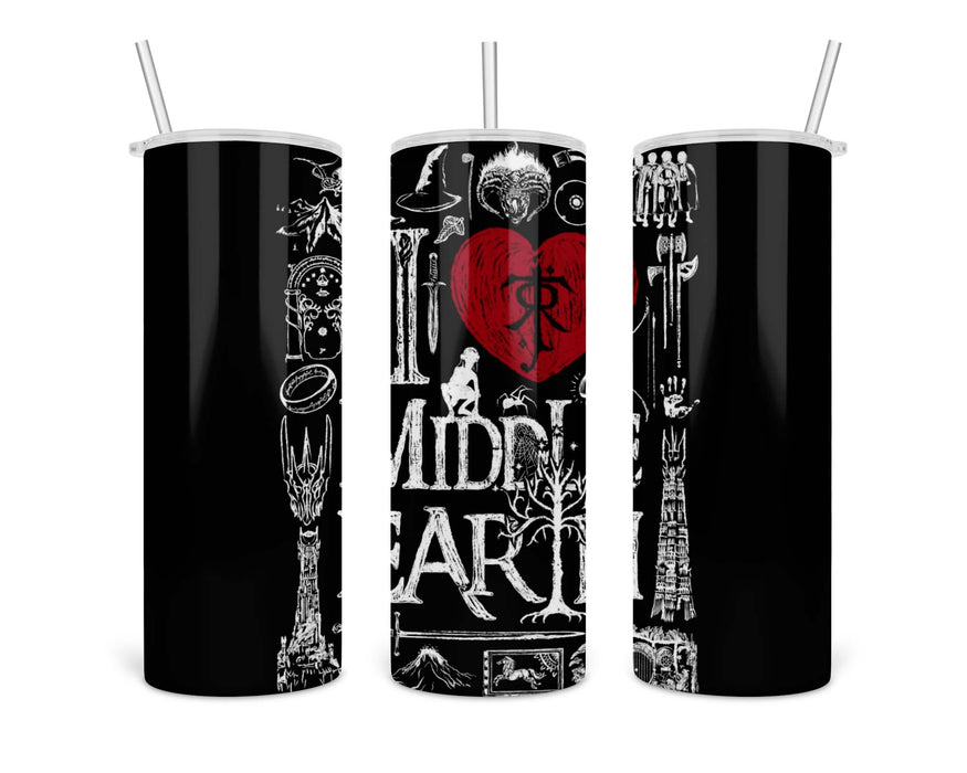 I Love Middle Earth Double Insulated Stainless Steel Tumbler