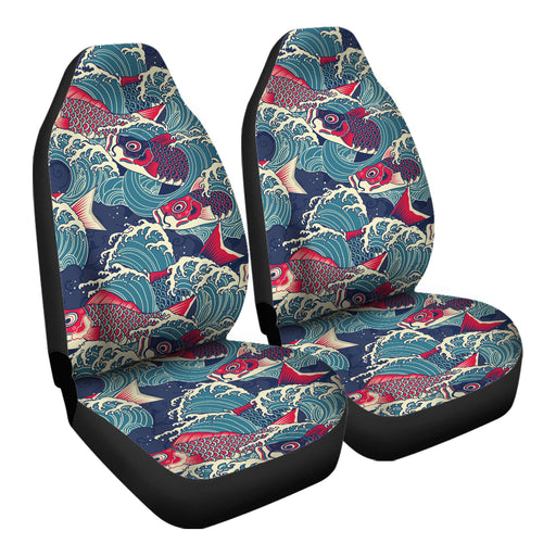 Japan Koi Fish Pattern 4 Car Seat Covers - One size