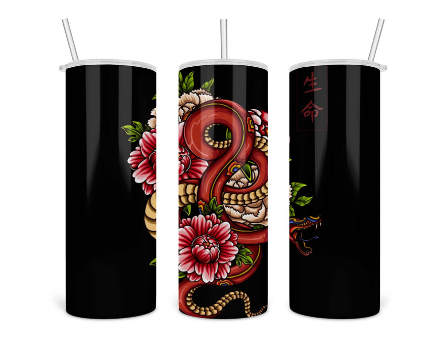 Japanese Snake Tattoo Double Insulated Stainless Steel Tumbler
