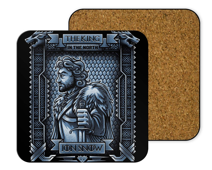 Jon Snow King In The North Blue Coasters