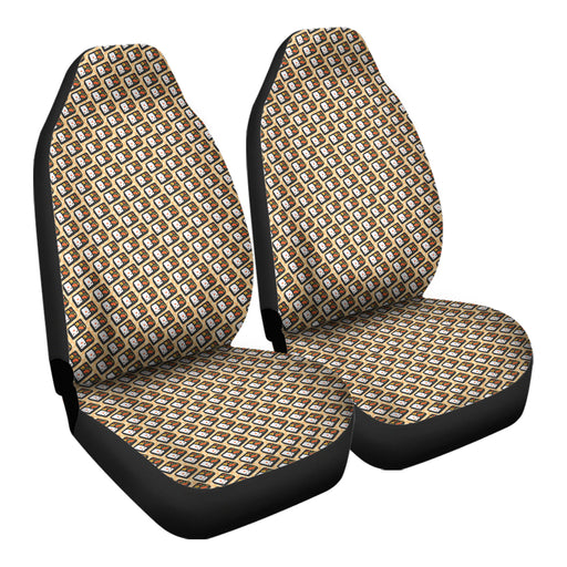 Kawaii Food Patterns 3 Car Seat Covers - One size