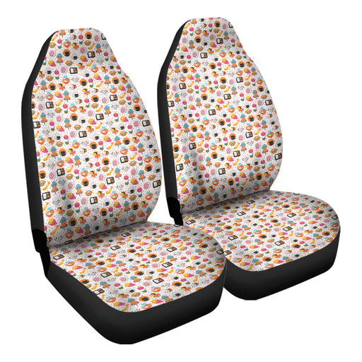 Kawaii Food Patterns 7 Car Seat Covers - One size