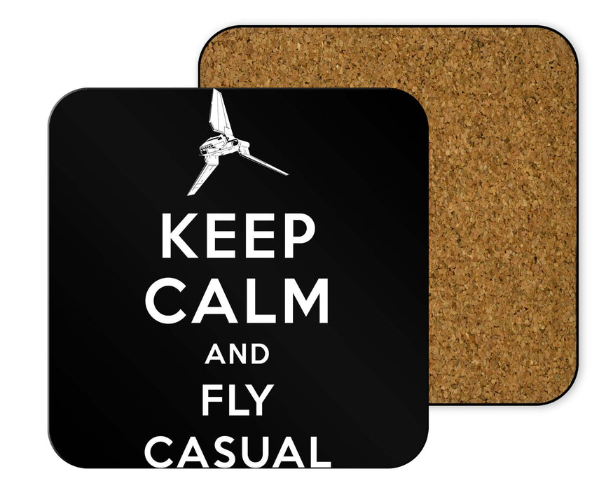 Keep Calm and Fly Casual Coasters