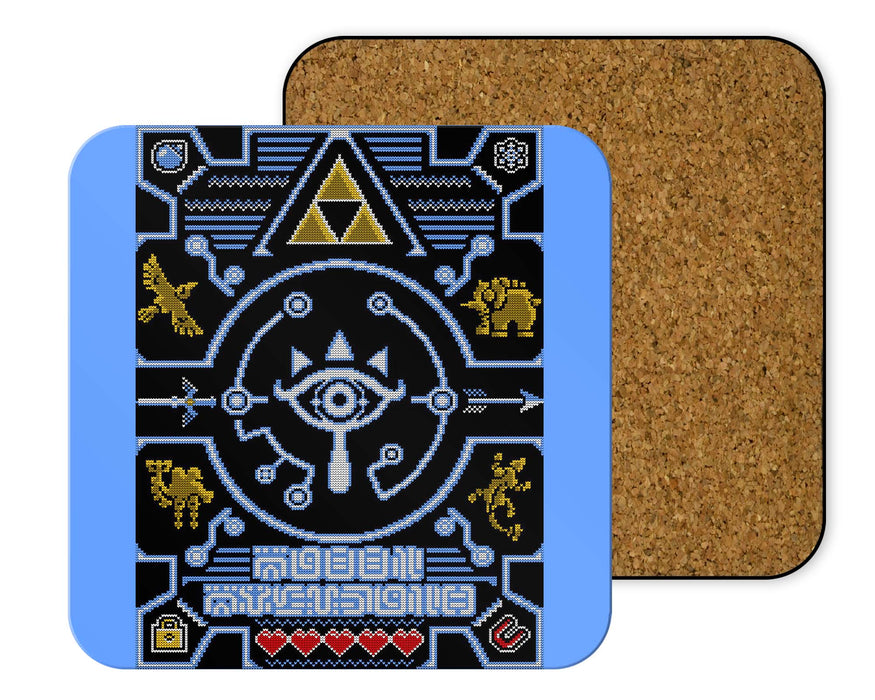Legend Of Zelda Botw Ugly Sweater2 Coasters