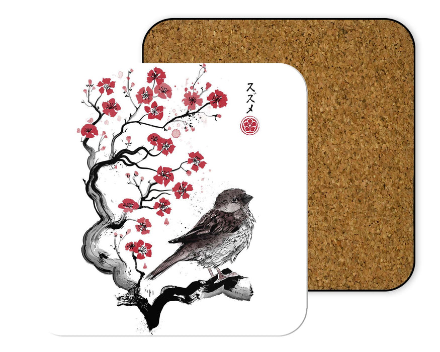 Little Sparrow Sumi E Coasters