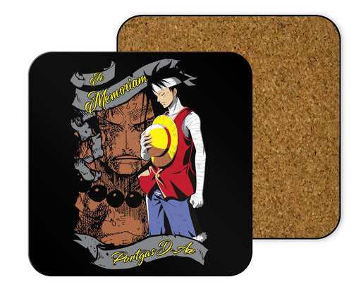 Luffy Comemmorating Ace Coasters