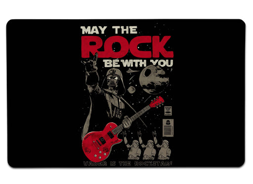 May The Rock Be With You Large Mouse Pad