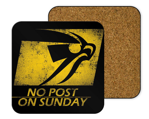 No Post On Sunday Print Coasters