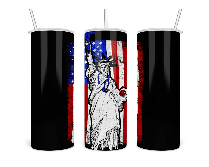 Nurse Flag Liberty Double Insulated Stainless Steel Tumbler