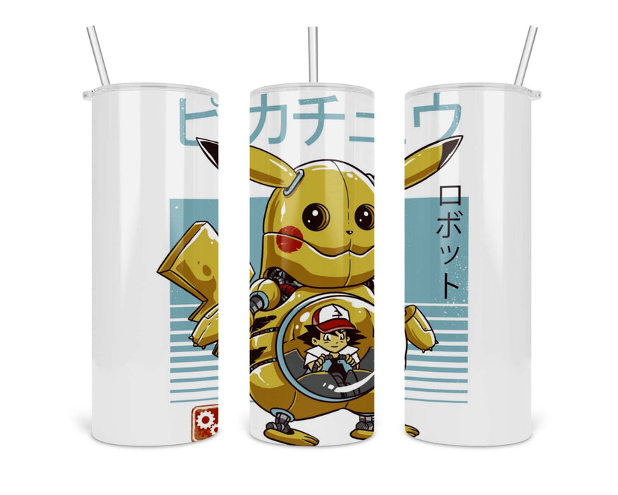 Pikabot White Double Insulated Stainless Steel Tumbler