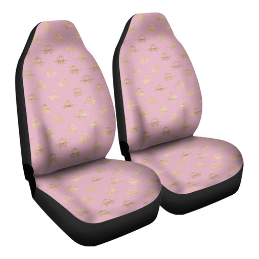 Pink and Gold Princess Pattern 17 Car Seat Covers - One size