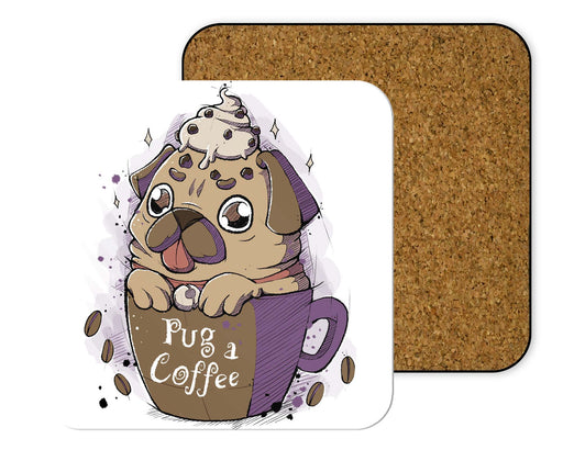 Pug Of Coffee Coasters
