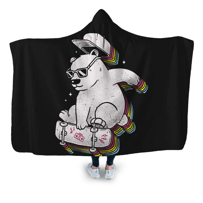 Rainbow Skate Bear Hooded Blanket
