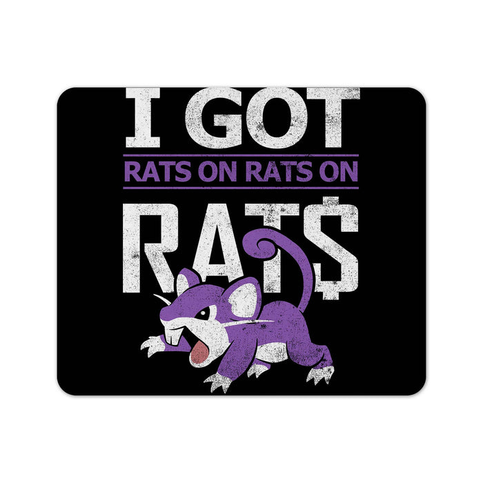 Rats On Print Black Mouse Pad