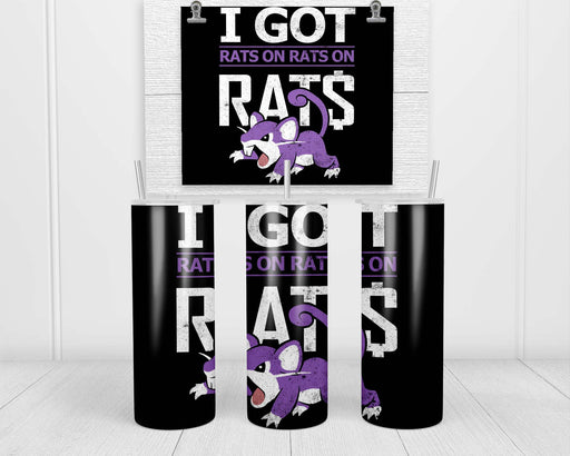 Rats On Print Black Double Insulated Stainless Steel Tumbler