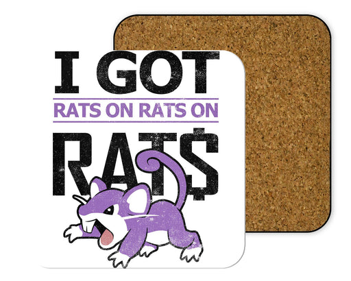 Rats On Print White Coasters