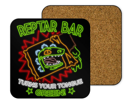 Reptar Bar Neon Logo Coasters