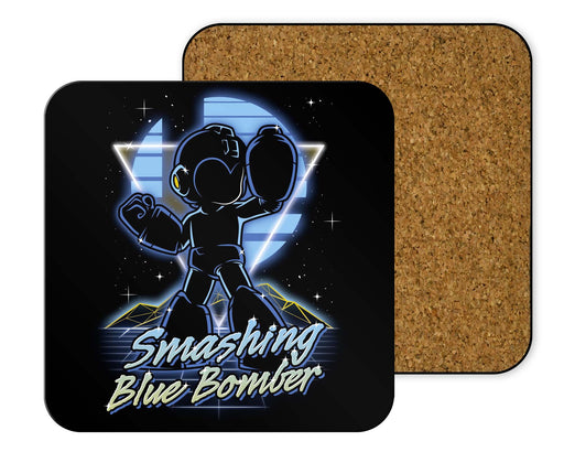 Retro Smashing Blue Bomber Coasters