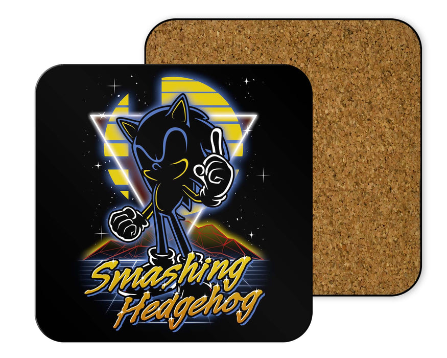 Retro Smashing Hedgehog Coasters