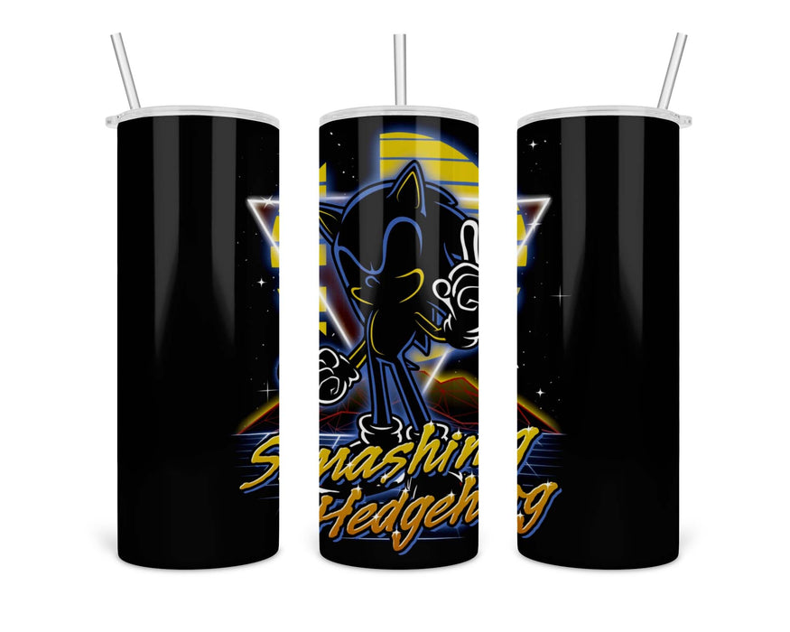 Retro Smashing Hedgehog Double Insulated Stainless Steel Tumbler