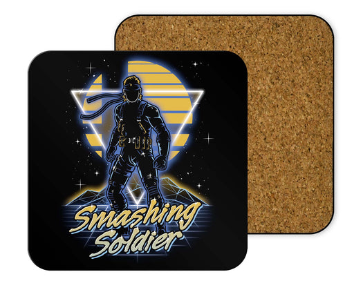 Retro Smashing Soldier Coasters