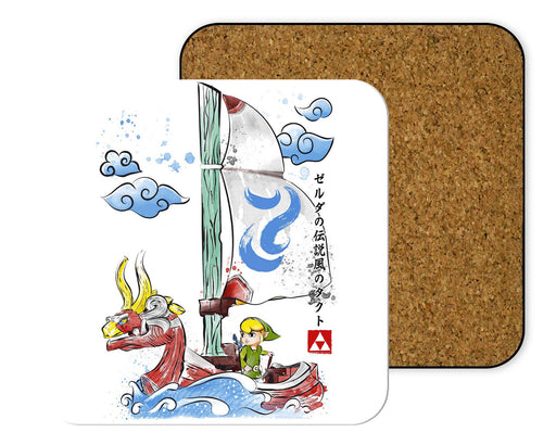Sailor With The Wind Watercolor Coasters