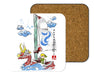 Sailor With The Wind Watercolor Coasters