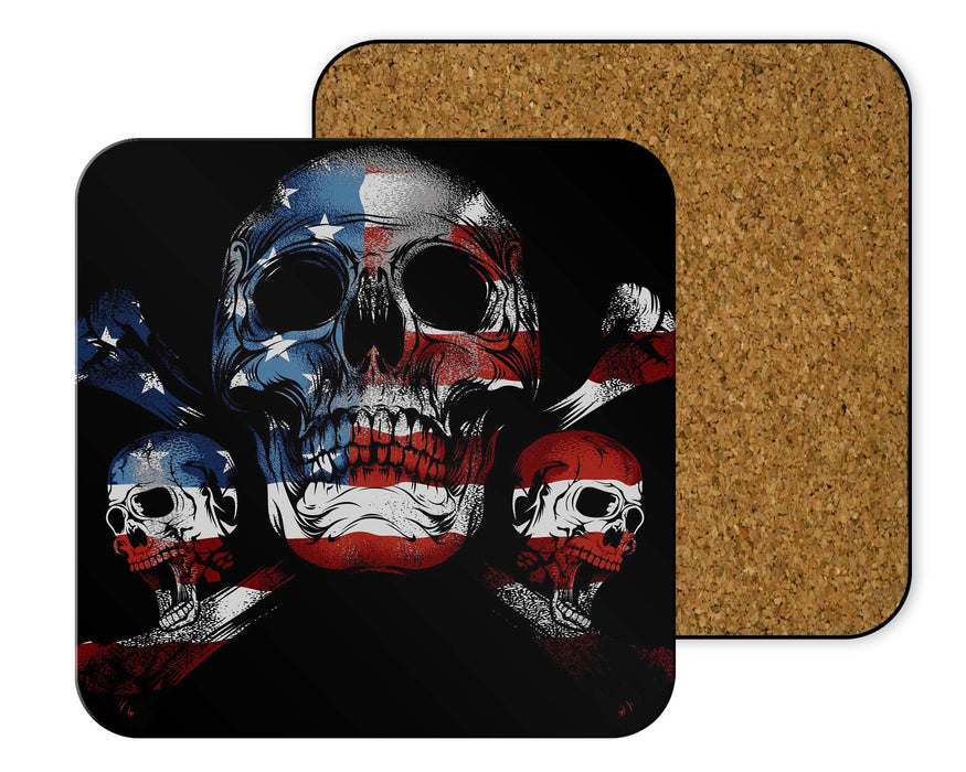 Skull In Flag Coasters
