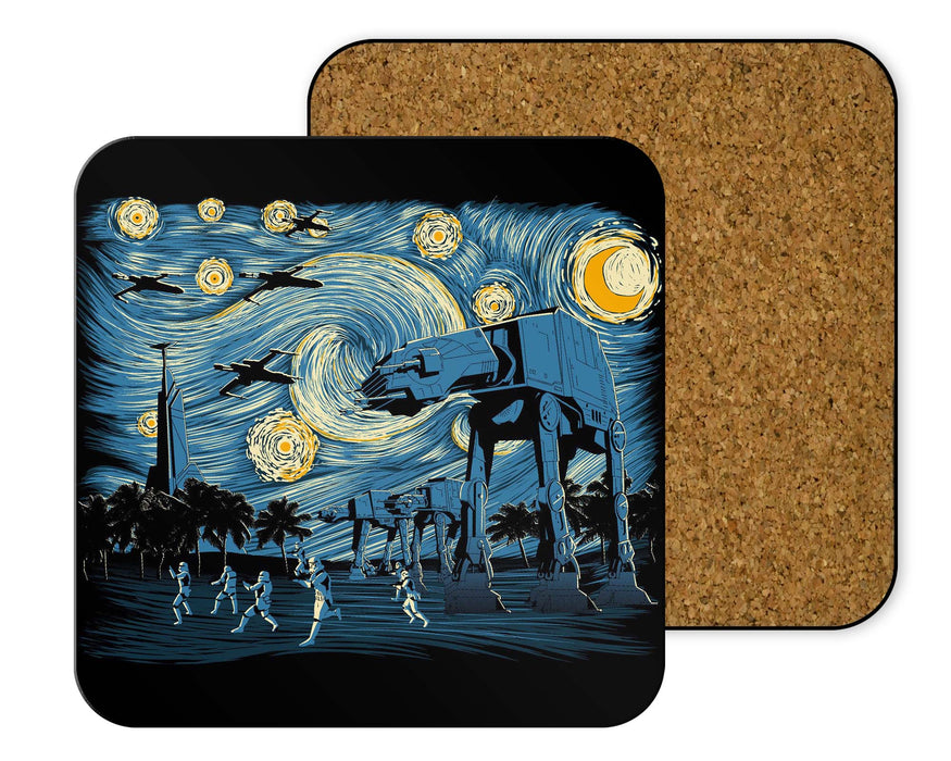 Starry Scarif Halftoned Coasters