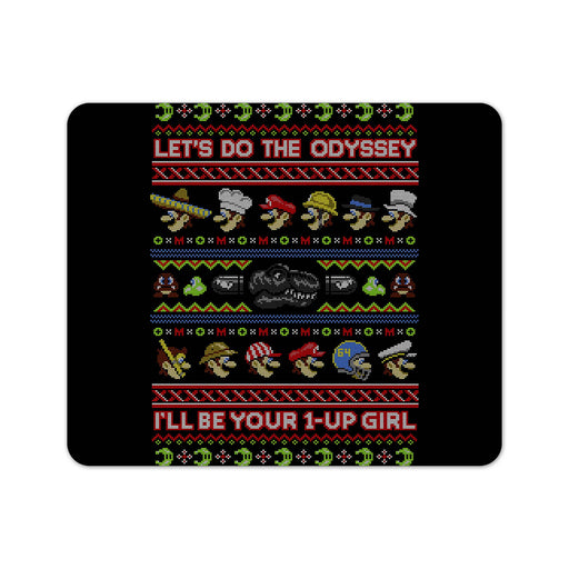 Super Mario Odyssey Ugly Sweater Mouse Pad