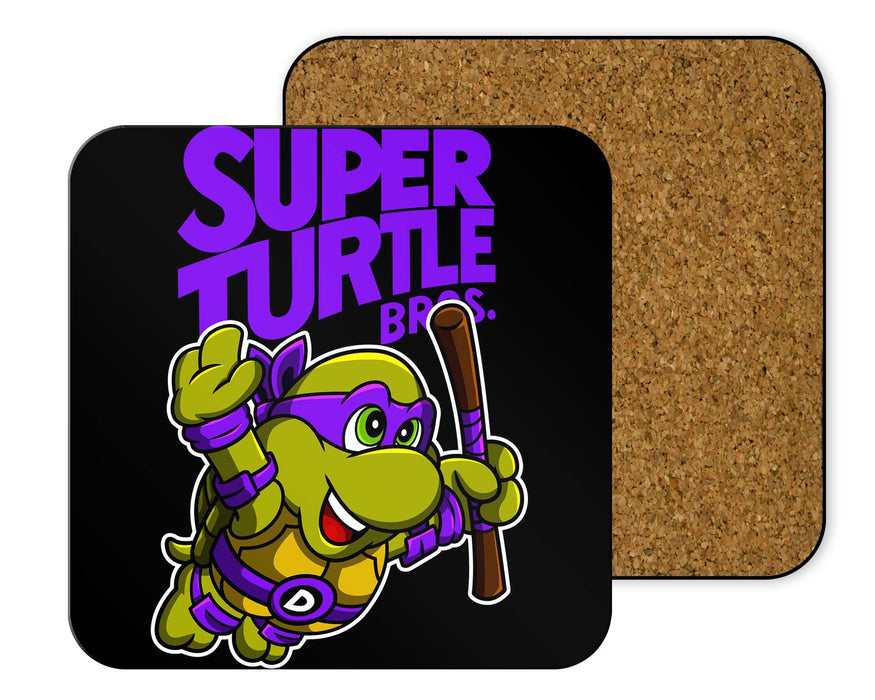 Super Turtle Bros Donnie Coasters