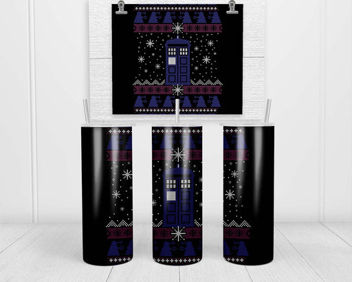 Tardis In The Snow Double Insulated Stainless Steel Tumbler