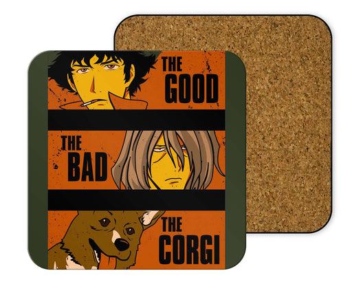 The Good Bad And Corgi Coasters