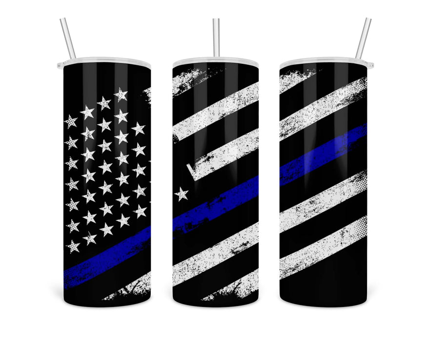 Thin Blue Line Flag Double Insulated Stainless Steel Tumbler