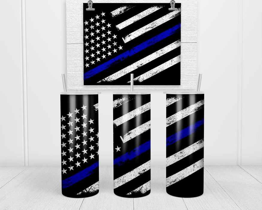 Thin Blue Line Flag Double Insulated Stainless Steel Tumbler