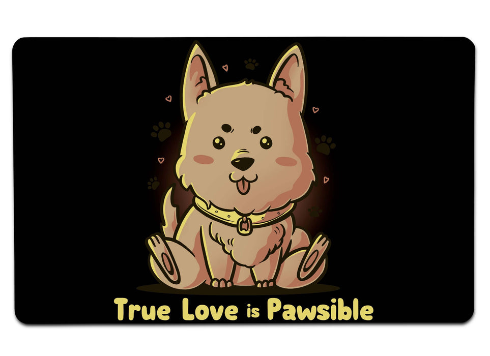 True Love Is Pawsible Large Mouse Pad
