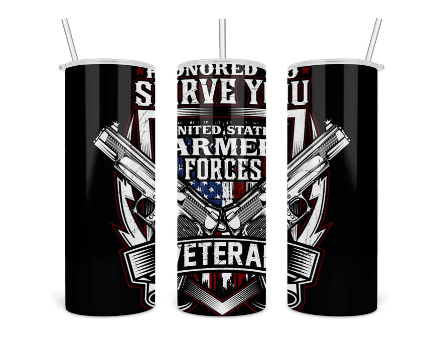 United States Armed Forces Veteran Double Insulated Stainless Steel Tumbler