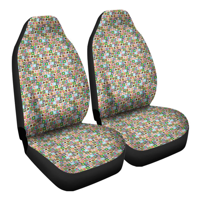 Video Games Patterns 6 Car Seat Covers - One size