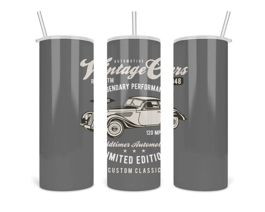 Vintage Cars Double Insulated Stainless Steel Tumbler