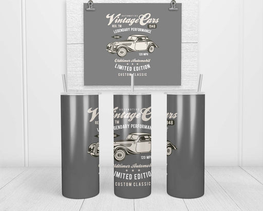 Vintage Cars Double Insulated Stainless Steel Tumbler